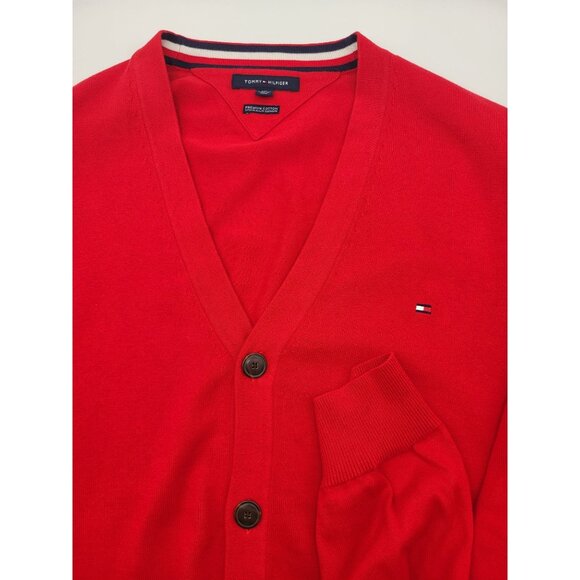 Tommy Hilfiger Other - Tommy Hilfiger Mens XXL Red Cardigan Sweater Grandpa Preppy Valentines Old Money